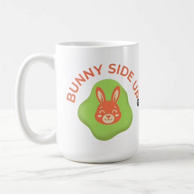 Kaninsida Upp Retro Påskägg Grafisk Design Kaffemugg (Vänster)