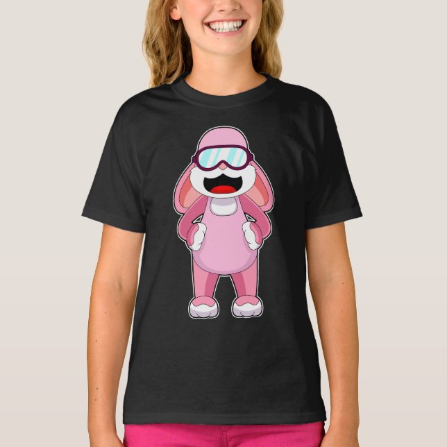 Kaninsimmande Swimming goggel T Shirt (Framsida)