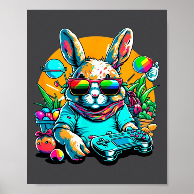 Kaninspelkontroll Easter Day Spelare Påsk För  Poster (Framsidan)