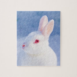 Kaninvit snö söt pussel