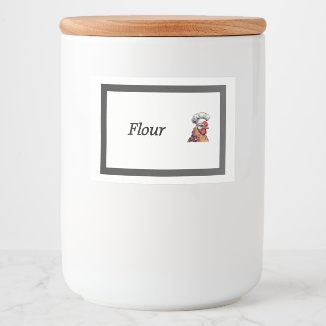 Kanisteretikett för matbehållare för kycklingost mat etiketter (Framsida)