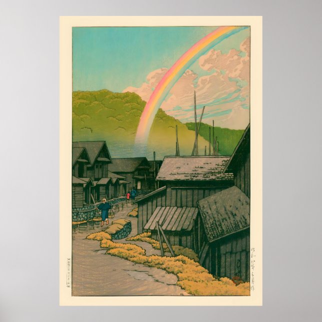 Kanitamachi av Kawase Hasui Poster (Framsidan)