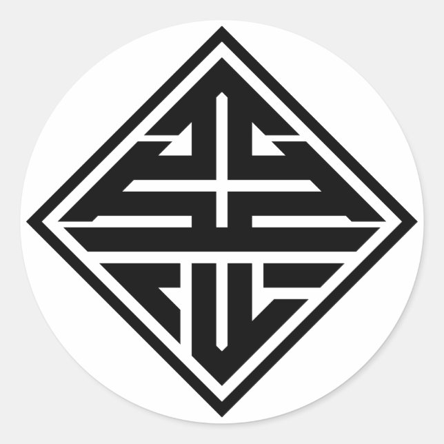 kanji "悪" runt klistermärke (Framsida)