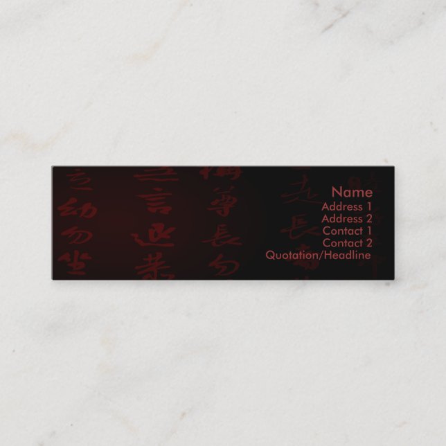 Kanji Affärskort Mini Visitkort (Framsida)