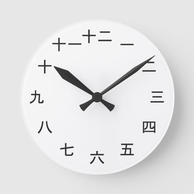 Kanji Clock 1-12 Rund Klocka (Framsida)