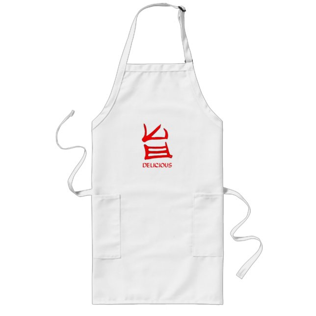 Kanji Delicious Long chef apron Långt Förkläde (Framsidan)