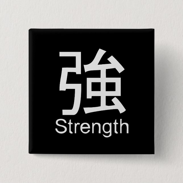 Kanji för styrkaT-tröja Knapp (Framsida)