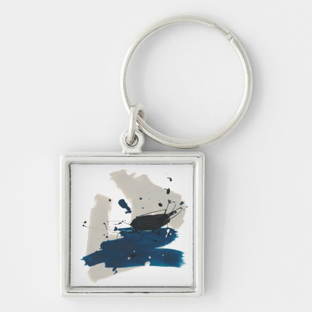 Kanji Fyrkantig Silverfärgad Nyckelring (Framsidan)