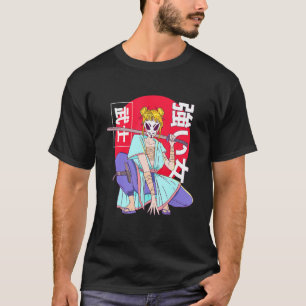Kanji Japanska Samurai Ninja Girl Woman Design T Shirt
