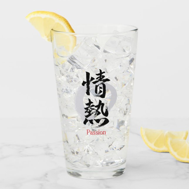 Kanji Jonetsu/Passion Japansk kalligrafi Glaskopp (Framsida Ice)