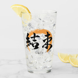 Kanji Kessoku/Unity Japanese Calligraphy Glaskopp
