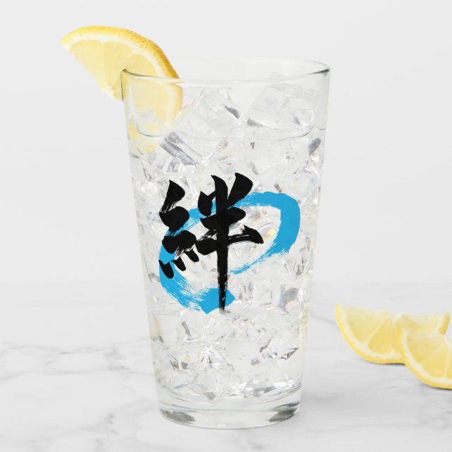 Kanji Kizuna/Bond Japanese Calligraphy Glaskopp (Framsida Ice)