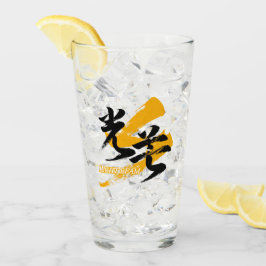 Kanji Kobo/Ljusstråle Japansk kalligrafi Glaskopp