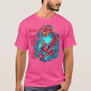 Kanji Koi Carp Japanskt Font Fire Koi T Shirt