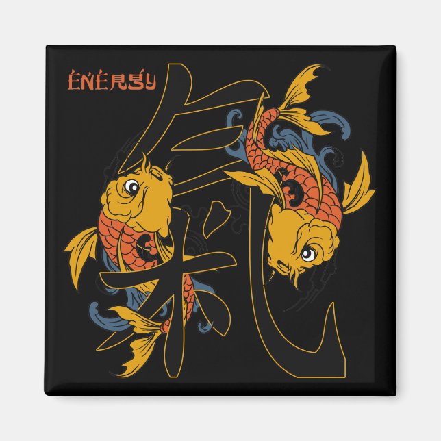 Kanji Koi Fish Energy Magnet (Framsidan)