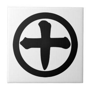 Kanji-nummer tio i cirkel kakelplatta