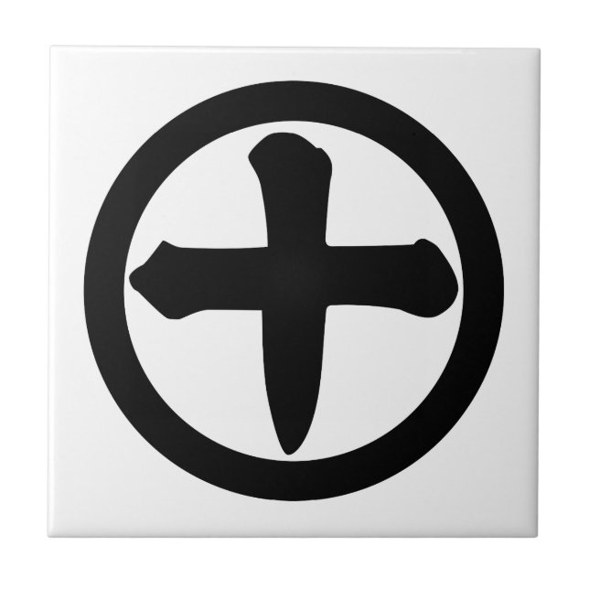 Kanji-nummer tio i cirkel kakelplatta (Framsidan)