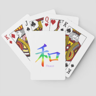 Kanji Peace Symbol i Chakra Färg Casinokort