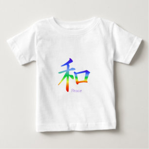 Kanji Peace Symbol i Chakra Färg Tee