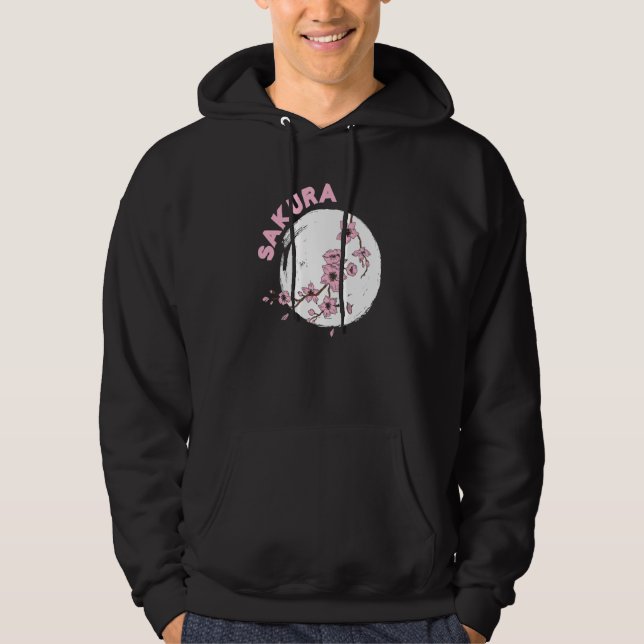 Kanji Sakura Japanese Cherry Flower Blossom Pink S Hoodie (Framsida)