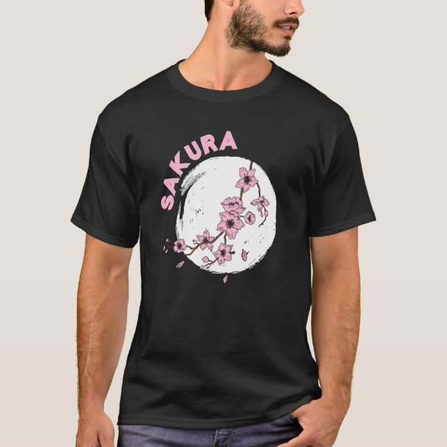Kanji Sakura Japanese Cherry Flower Blossom Pink S T Shirt (Framsida)