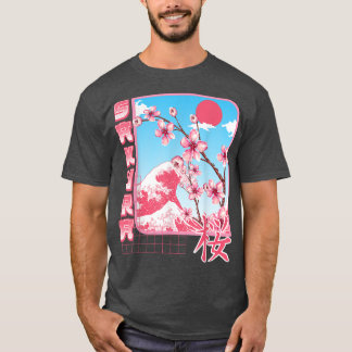 Kanji Sakura Japanska Cherry Flower Blommar Rosa S T Shirt