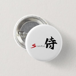 Kanji Samurai Japansk Kalligrafi Knapp