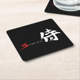 Kanji Samurai Japansk Kalligrafi Underlägg Papper Kvadrat