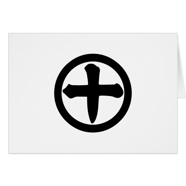 Kanji siffra tio i cirkel hälsningskort (Framsidan Horizontal)