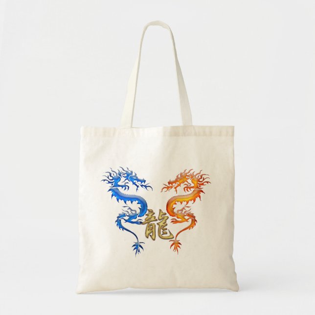 KANJI-symbol för DRAGON-säckar från Asien till sti Tygkasse (Framsidan)