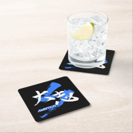 Kanji Taishi/Ambition Japansk kalligrafi Underlägg Papper Kvadrat