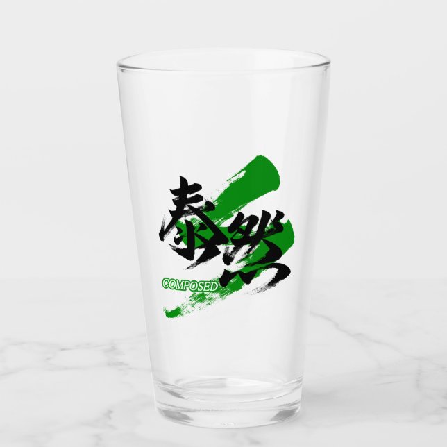 Kanji Taizen/Lugn Japansk Kalligrafi Glaskopp (Framsida)