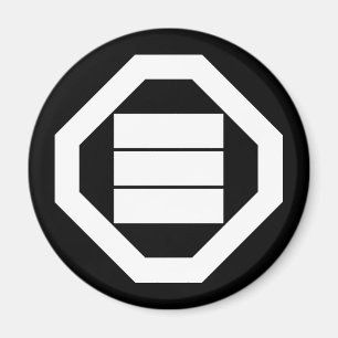 Kanji-tecken för tre på bricka magnet