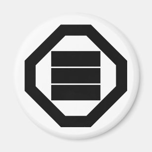 Kanji-tecken för tre på brickan magnet