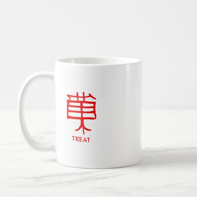 Kanji Treat red mugg (Vänster)