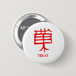 Kanji Treat Red round-knapp Knapp