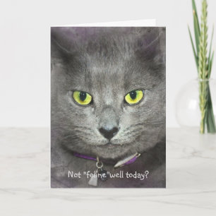 Känn bättre snart Cat Ansikte Kort