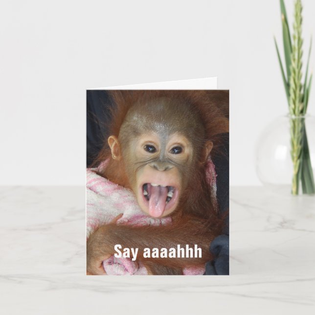 Känn bättre snart säg Aaahh Kort (Framsida)