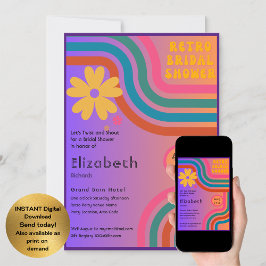 Känn Beat! Cosmic Retro 70-talets Möhippa Inbjudningar