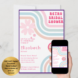 Känn Beat! Cosmic Retro 70-talets Möhippa Inbjudningar