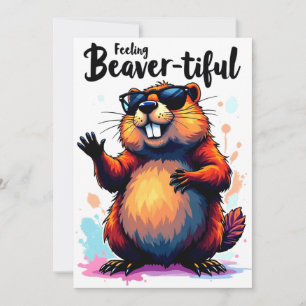 Känn beavertike - Lustigt beavers grafik Julkort