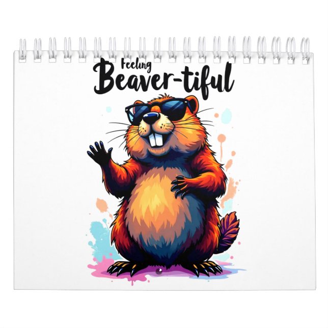 Känn beavertike - Lustigt beavers grafik Kalender (Omslag)