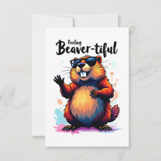 Känn beavertike - Lustigt beavers grafik Meddelande