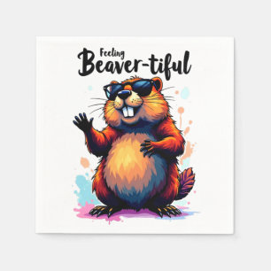 Känn beavertike - Lustigt beavers grafik Pappersservett
