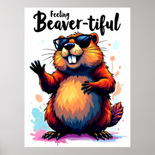 Känn beavertike - Lustigt beavers grafik Poster