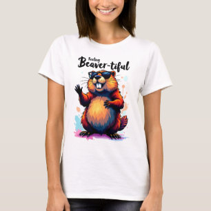 Känn beavertike - Lustigt beavers grafik T Shirt