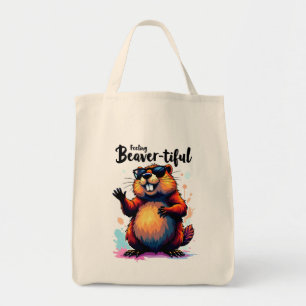 Känn beavertike - Lustigt beavers grafik Tygkasse