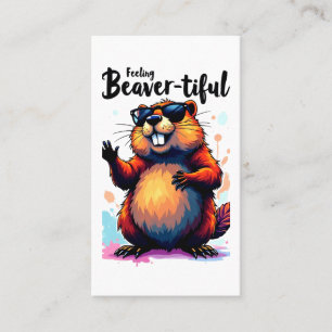Känn beavertike - Lustigt beavers grafik Visitkort