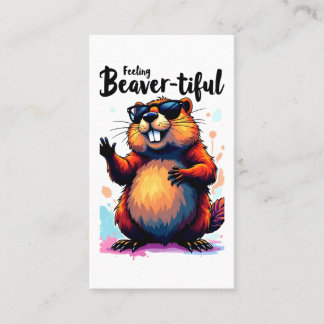 Känn beavertike - Lustigt beavers grafik Visitkort