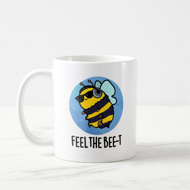 Känn Bee-t Funny Bee Pun Kaffemugg (Vänster)